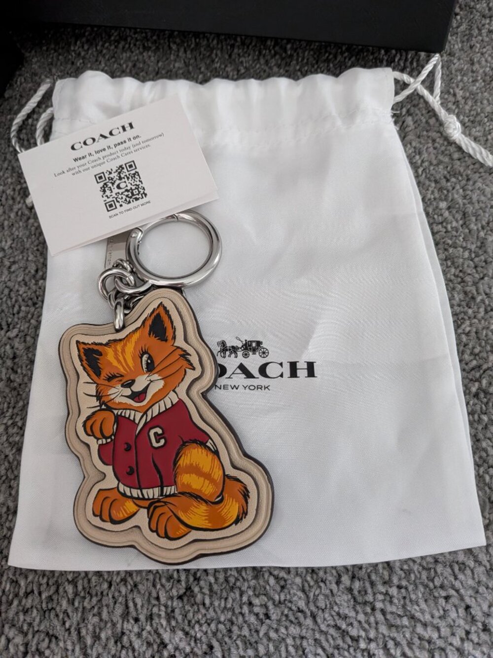NWT Coach Harajuku Cat Street Cat Keychain Bag Charm Japan Exclusive - Picture 5 of 7